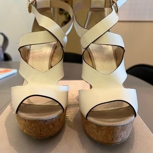 Jimmy Choo white wedges size 38